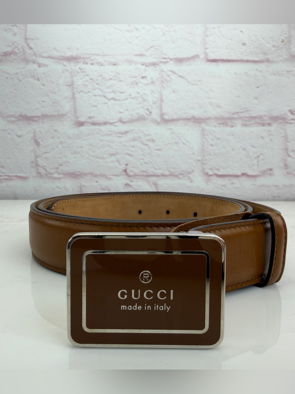 Gucci Mens Leather Trademark Logo Belt 295337 110/44”